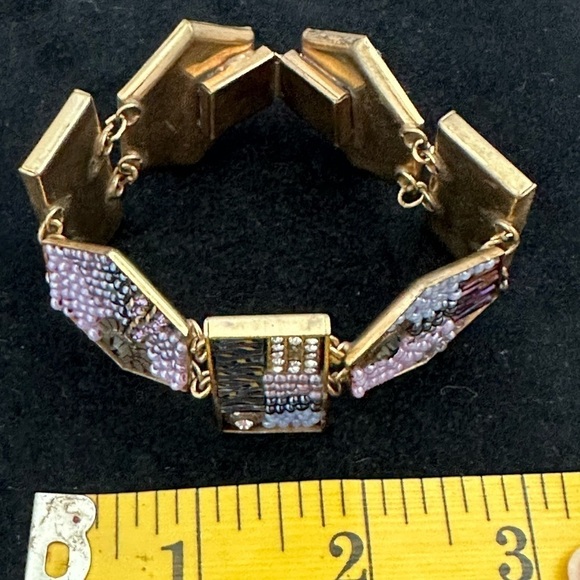 Art Deco Design Bracelet, Mosaic Beaded Pattern - Picture 7 of 7